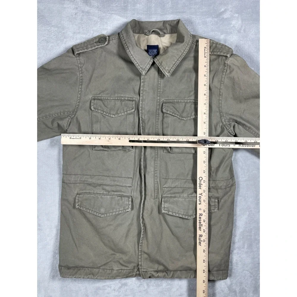 Y2K Vintage GAP Jacket Kids L Green Military Field Coat Utility